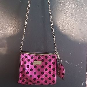 Betsey johnson polka dot crossbody purse